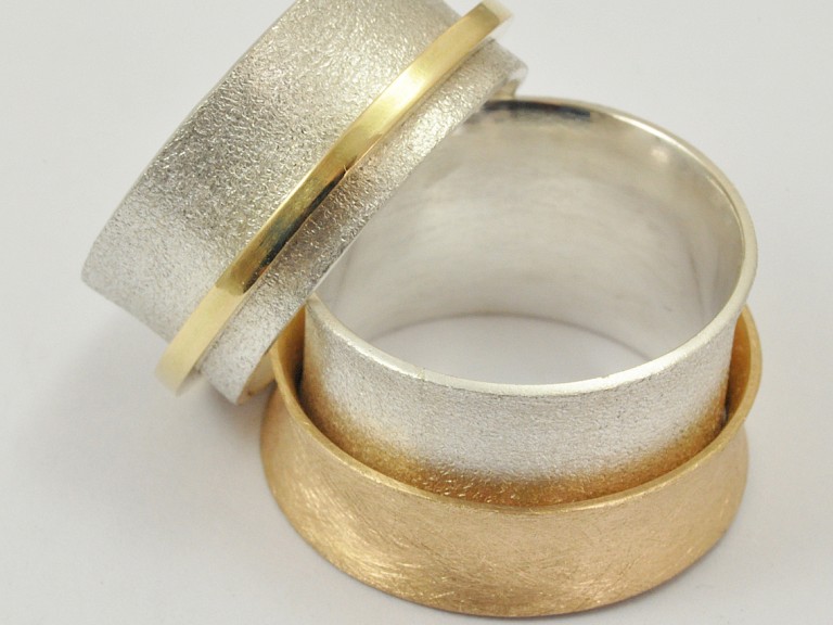 Ringe, Gold 750, Silber 952