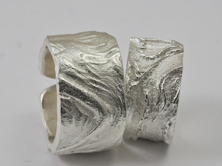 Ringe in Sand gegossen, Silber 925